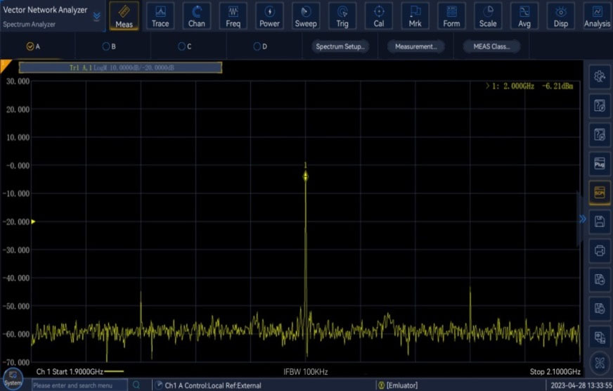 YNA-3674 spectrum-analysis results plot (option -S30, listed for YNA-3674-9 to YNA-3674-67)